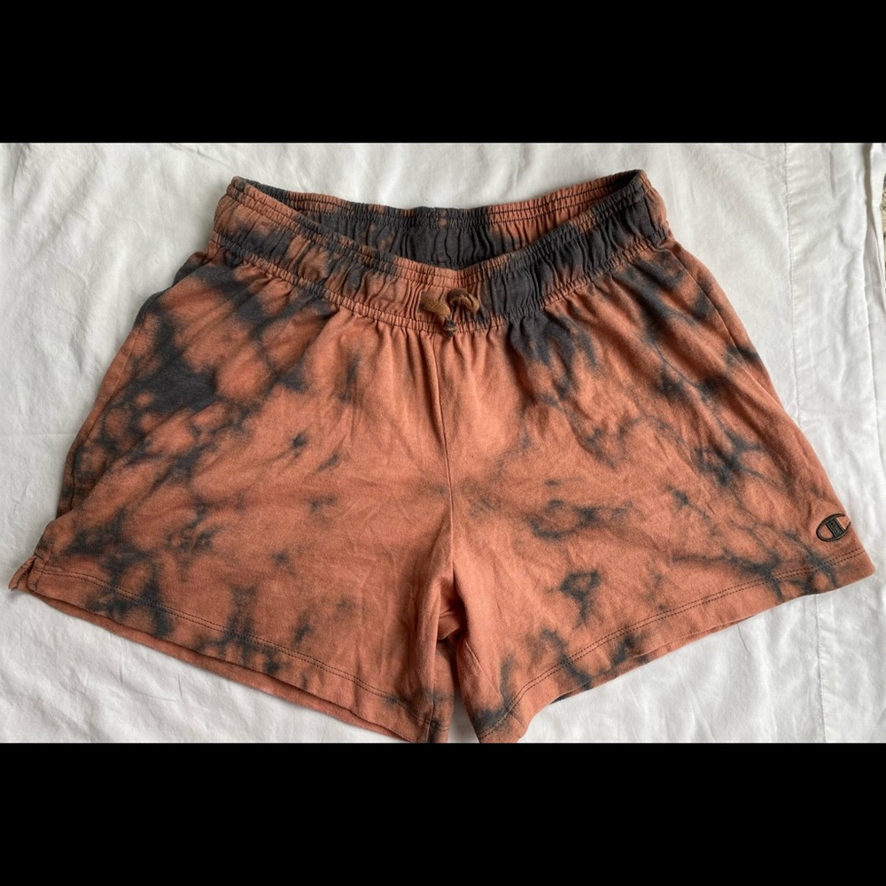 Champion bleach dye sweatshorts.